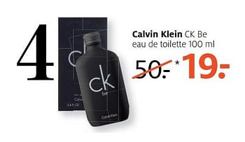 Aanbiedingen Calvin klein ck be eau de toilette - Calvin Klein - Geldig van 16/07/2017 tot 30/07/2017 bij Etos