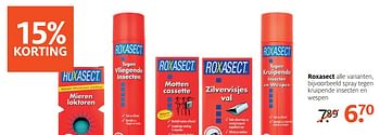 Aanbiedingen Spray tegen kruipende insecten en wespen - Roxasect - Geldig van 16/07/2017 tot 30/07/2017 bij Etos