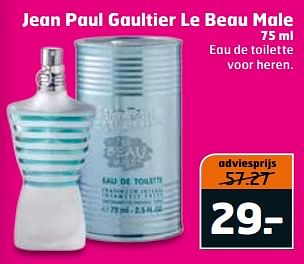 Aanbiedingen Jean paul gaultier le beau male - Jean Paul Gaultier - Geldig van 16/07/2017 tot 30/07/2017 bij Trekpleister
