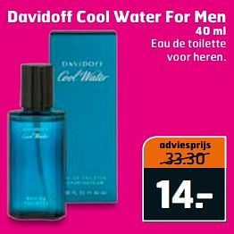 Aanbiedingen Davidoff cool water for men - Davidoff - Geldig van 16/07/2017 tot 30/07/2017 bij Trekpleister