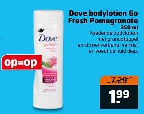 Aanbiedingen Dove bodylotion go fresh pomegranate - Dove - Geldig van 16/07/2017 tot 30/07/2017 bij Trekpleister