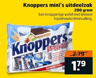 Aanbiedingen Knoppers mini`s uitdeelzak - Knoppers - Geldig van 16/07/2017 tot 30/07/2017 bij Trekpleister