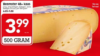 Aanbiedingen Beemster 48+ kaas - Beemster - Geldig van 17/07/2017 tot 22/07/2017 bij Em-té