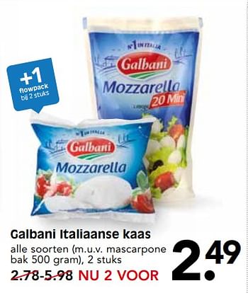 Aanbiedingen Galbani italiaanse kaas - Galbani - Geldig van 17/07/2017 tot 22/07/2017 bij Em-té