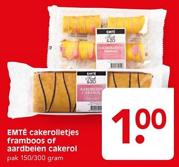 Aanbiedingen Emté cakerolletjes framboos of aardbeien cakerol - Huismerk - Em-té - Geldig van 17/07/2017 tot 22/07/2017 bij Em-té