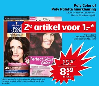 Aanbiedingen Poly palette haarkleuring chocolade bruin 750 - Poly Color - Geldig van 16/07/2017 tot 30/07/2017 bij Trekpleister