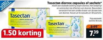 Aanbiedingen Tasectan diarree capsules of sachets - Tasectan - Geldig van 16/07/2017 tot 30/07/2017 bij Trekpleister