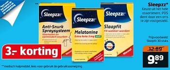 Aanbiedingen Slaapfit - Sleepzz - Geldig van 16/07/2017 tot 30/07/2017 bij Trekpleister