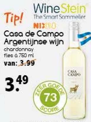 Aanbiedingen Casa de campo argentijnse wijn - Witte wijnen - Geldig van 17/07/2017 tot 22/07/2017 bij Agrimarkt