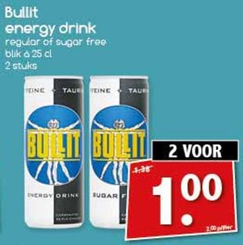 Aanbiedingen Bullit energy drink - Bullit - Geldig van 17/07/2017 tot 22/07/2017 bij Agrimarkt