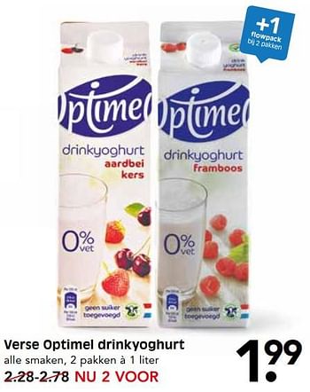 Aanbiedingen Verse optimel drinkyoghurt - Optimel - Geldig van 17/07/2017 tot 22/07/2017 bij Em-té