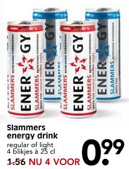 Aanbiedingen Slammers energy drink - Slammers - Geldig van 17/07/2017 tot 22/07/2017 bij Em-té