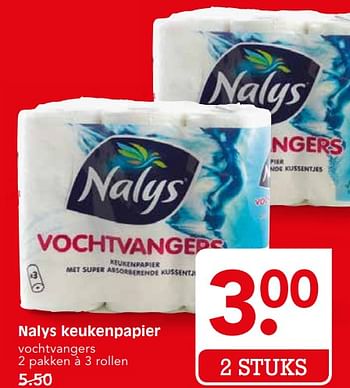 Aanbiedingen Nalys keukenpapier - Nalys - Geldig van 17/07/2017 tot 22/07/2017 bij Em-té