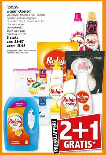 Aanbiedingen Robijn wasmiddelen - Robijn - Geldig van 17/07/2017 tot 22/07/2017 bij Agrimarkt