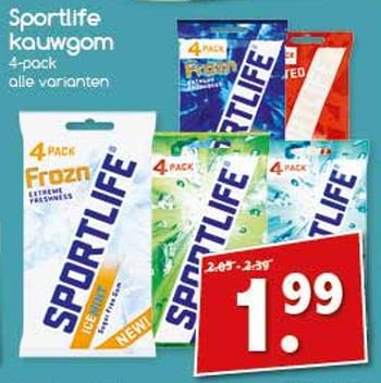 Aanbiedingen Sportlife kauwgom - Sportlife - Geldig van 17/07/2017 tot 22/07/2017 bij Agrimarkt