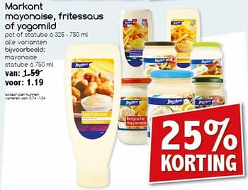 Aanbiedingen Markant mayonaise, fritessaus of yogomild - Markant - Geldig van 17/07/2017 tot 22/07/2017 bij Agrimarkt