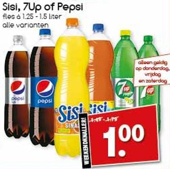 Aanbiedingen Sisi, 7up of pepsi - Pepsi - Geldig van 17/07/2017 tot 22/07/2017 bij Agrimarkt