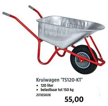 Aanbiedingen Kruiwagen ts120-kt - Huismerk - Bauhaus - Geldig van 17/07/2017 tot 06/08/2017 bij Bauhaus