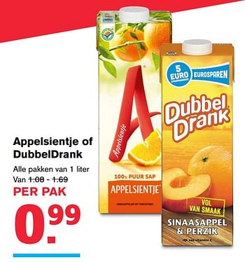Aanbiedingen Appelsientje of dubbeldrank - Appelsientje - Geldig van 19/07/2017 tot 01/08/2017 bij Hoogvliet