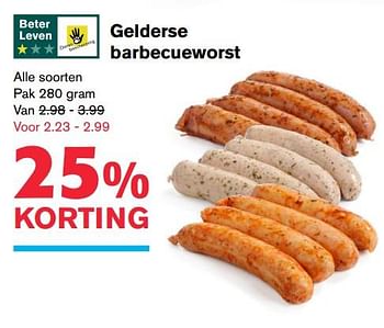 Aanbiedingen Gelderse barbecueworst - Huismerk - Hoogvliet - Geldig van 19/07/2017 tot 01/08/2017 bij Hoogvliet