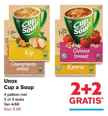 Aanbiedingen Unox cup a soup - Unox - Geldig van 19/07/2017 tot 01/08/2017 bij Hoogvliet