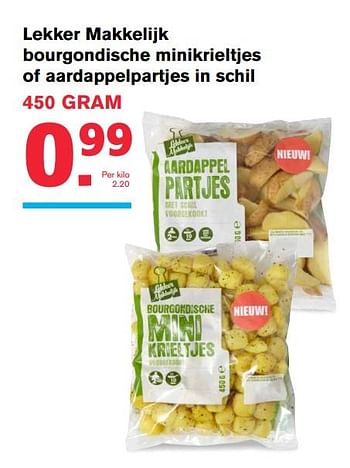 Aanbiedingen Lekker makkelijk bourgondische minikrieltjes of aardappelpartjes in schil - Huismerk - Hoogvliet - Geldig van 19/07/2017 tot 01/08/2017 bij Hoogvliet