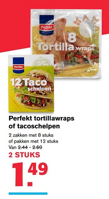 Aanbiedingen Perfekt tortillawraps of tacoschelpen - Perfekt - Geldig van 19/07/2017 tot 01/08/2017 bij Hoogvliet