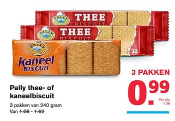 Aanbiedingen Pally thee- of kaneelbiscuit - Pally - Geldig van 19/07/2017 tot 01/08/2017 bij Hoogvliet