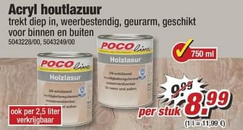 Aanbiedingen Acryl houtlazuur - Huismerk - Poco - Geldig van 17/07/2017 tot 23/07/2017 bij Poco