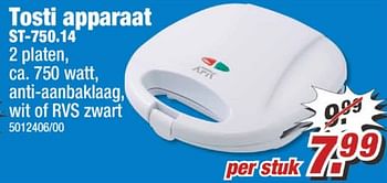 Aanbiedingen Afk tosti apparaat st-750.14 - AFK - Geldig van 17/07/2017 tot 23/07/2017 bij Poco