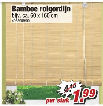 Aanbiedingen Bamboe rolgordijn - Huismerk - Poco - Geldig van 17/07/2017 tot 23/07/2017 bij Poco
