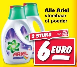 Aanbiedingen Alle ariel vloeibaar of poeder - Ariel - Geldig van 17/07/2017 tot 23/07/2017 bij Nettorama