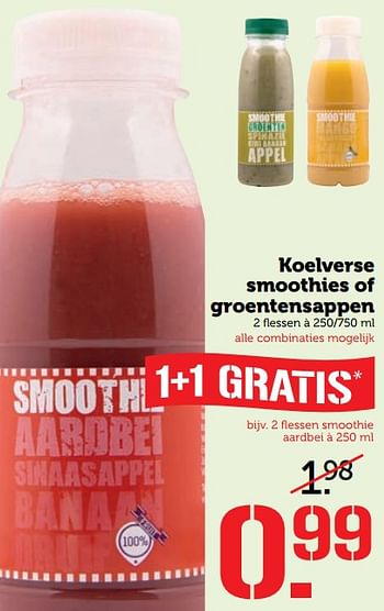 Aanbiedingen Koelverse smoothies of groentensappen - Huismerk - Coop - Geldig van 17/07/2017 tot 23/07/2017 bij Coop