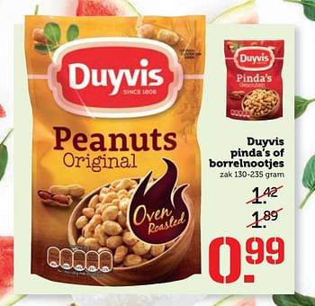 Aanbiedingen Duyvis pinda`s of borrelnootjes - Duyvis - Geldig van 17/07/2017 tot 23/07/2017 bij Coop