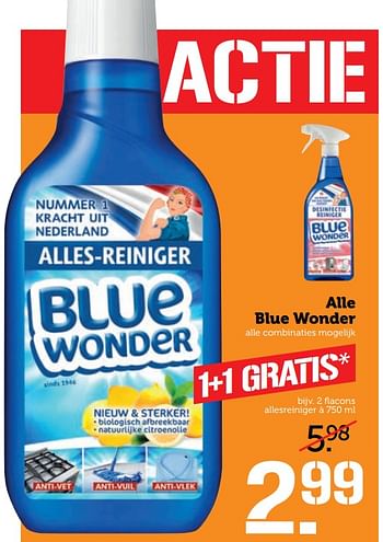 Aanbiedingen Alle blue wonder - Blue Wonder - Geldig van 17/07/2017 tot 23/07/2017 bij Coop