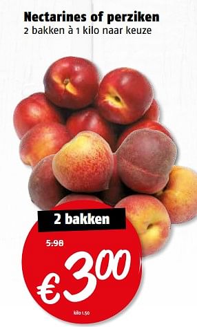 Aanbiedingen Nectarines of perziken - Huismerk Poiesz - Geldig van 17/07/2017 tot 23/07/2017 bij Poiesz