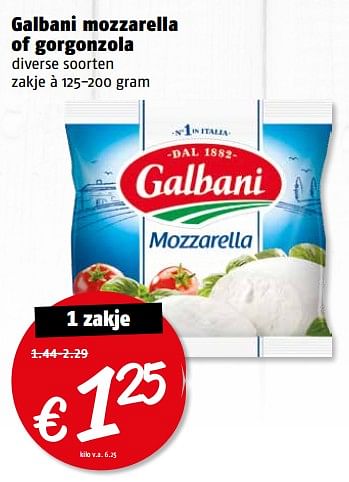 Aanbiedingen Galbani mozzarella of gorgonzola - Galbani - Geldig van 17/07/2017 tot 23/07/2017 bij Poiesz