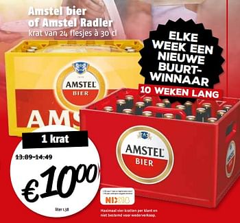 Aanbiedingen Amstel bier of amstel radler - Amstel - Geldig van 17/07/2017 tot 23/07/2017 bij Poiesz