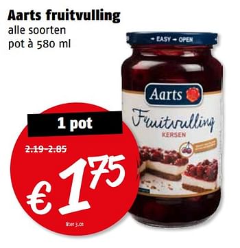 Aanbiedingen Aarts fruitvulling - Aarts - Geldig van 17/07/2017 tot 23/07/2017 bij Poiesz