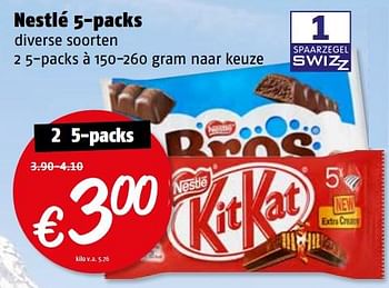 Aanbiedingen Nestlé kitkat, bros - Nestlé - Geldig van 17/07/2017 tot 23/07/2017 bij Poiesz