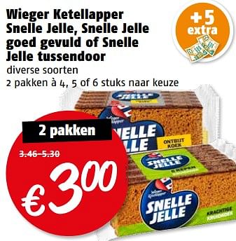 Aanbiedingen Wieger ketellapper snelle jelle, snelle jelle goed gevuld of snelle jelle tussendoor - Huismerk Poiesz - Geldig van 17/07/2017 tot 23/07/2017 bij Poiesz