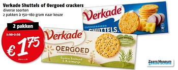 Aanbiedingen Verkade shuttels of oergoed crackers - Verkade - Geldig van 17/07/2017 tot 23/07/2017 bij Poiesz