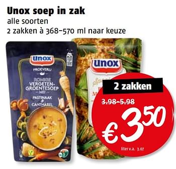 Aanbiedingen Unox soep in zak - Unox - Geldig van 17/07/2017 tot 23/07/2017 bij Poiesz