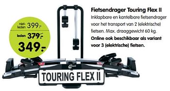 Aanbiedingen Fietsendrager touring flex ii - Huismerk - ANWB - Geldig van 17/07/2017 tot 30/07/2017 bij ANWB