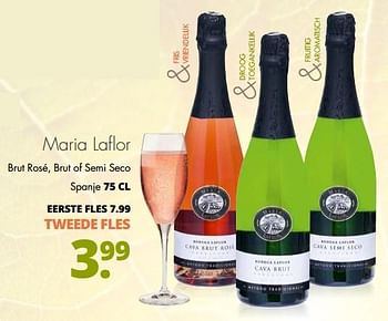 Aanbiedingen Maria laflor brut rosé, brut of semi seco - Schuimwijnen - Geldig van 17/07/2017 tot 29/07/2017 bij Mitra