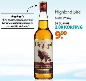 Aanbiedingen Highland bird scotch whisky - Highland  Bird - Geldig van 17/07/2017 tot 29/07/2017 bij Mitra