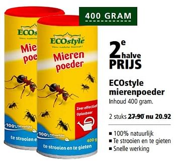 Aanbiedingen Ecostyle mierenpoeder - Ecostyle - Geldig van 17/07/2017 tot 30/07/2017 bij Welkoop