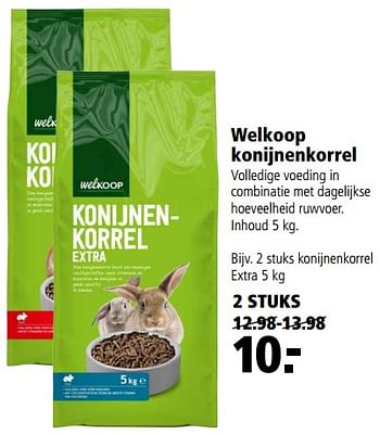 Aanbiedingen Welkoop konijnenkorrel - Huismerk - Welkoop - Geldig van 17/07/2017 tot 30/07/2017 bij Welkoop