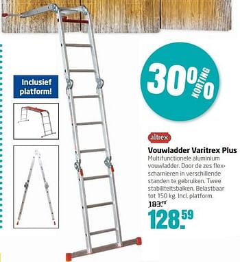 Aanbiedingen Vouwladder varitrex plus - Altrex - Geldig van 17/07/2017 tot 30/07/2017 bij Formido