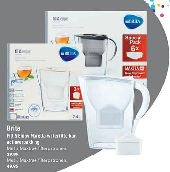 Aanbiedingen Brita fill + enjoy marella waterfilterkan actieverpakking - Brita - Geldig van 17/07/2017 tot 30/07/2017 bij D.I.O. Drogist
